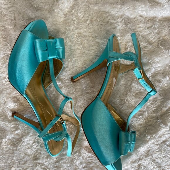 VINTAGE KATE SPADE OPEN TOE BOW HEEL 7 1/2 - Picture 2 of 4